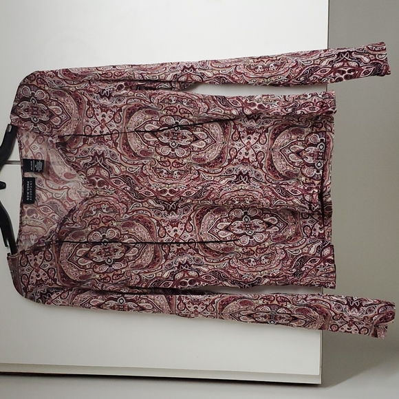 New York & Company Tops - New York and Co. Bohemian Design Sheer Long Sleeve Top